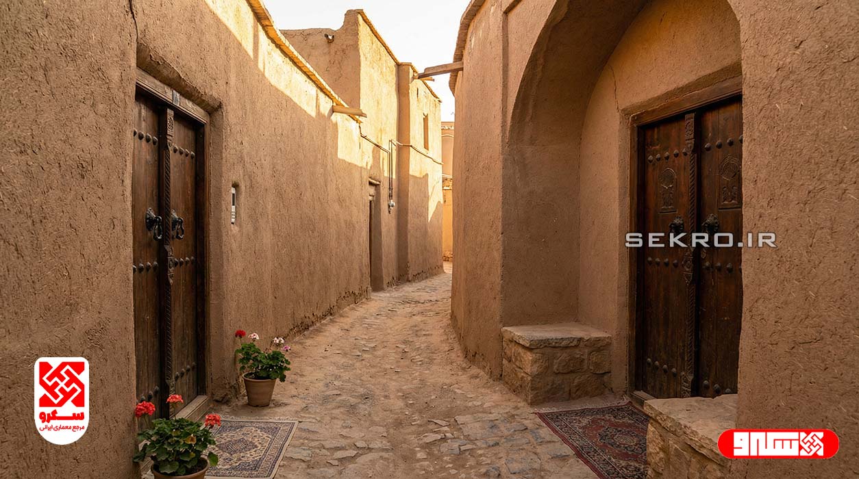 ورودیهای غیرمستقیم و جابجا در کوچههای قدیمی برای حفظ حریم همسایه