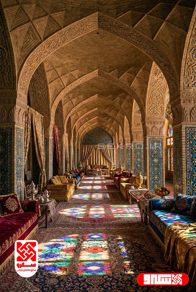ریتم و تکرار ستون‌ها و طاق‌ها در معماری ایرانی مشابه وزن شعر
