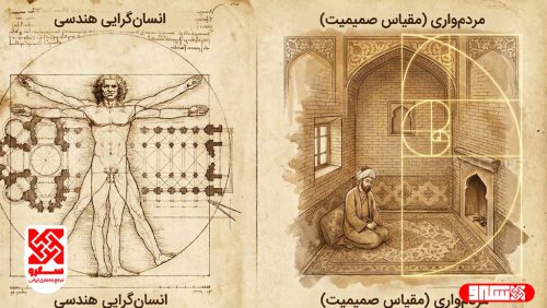 مقایسه مفهومی اومانیسم غربی (انسان هندسی) و مردم‌واری ایرانی (انسان متواضع)