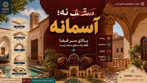 آسمانه در معماری ایرانی به جای برداشت ساده از سقف با تاکید بر ریخت، ساختمایه و نیارش